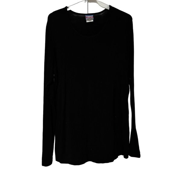 Cherokee Workwear Black Long Sleeve Scrubs Pullover Top Women's Medium 1569 - Picture 2 of 7